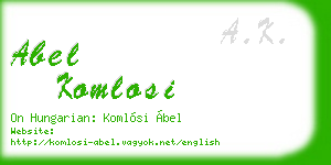 abel komlosi business card